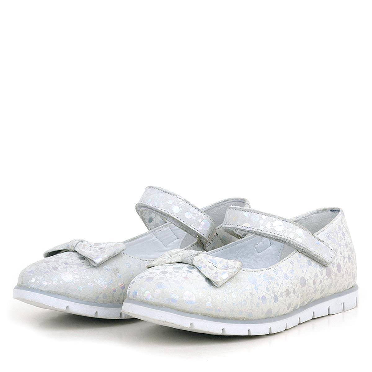 حذاء باليرينا للبنات من الجلد الطبيعي بنقشة فيلكرو من راكر بلاس - 4