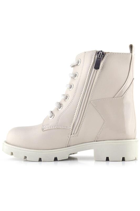 حذاء بناتي من راكر بلاس كريمي بتفاصيل نجوم ورباط وسحاب - 4