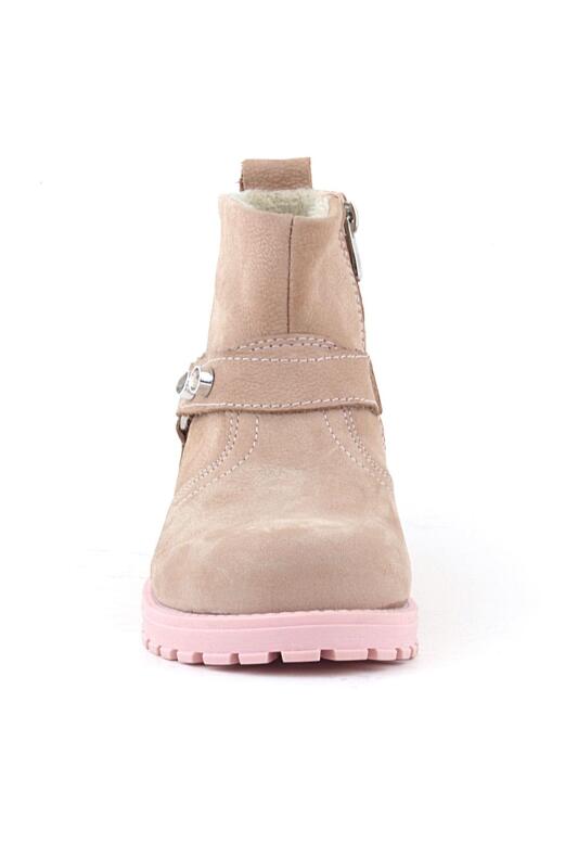 حذاء راكر بلاس تشيرون من الجلد الطبيعي الوردي بسحاب للبنات - 2