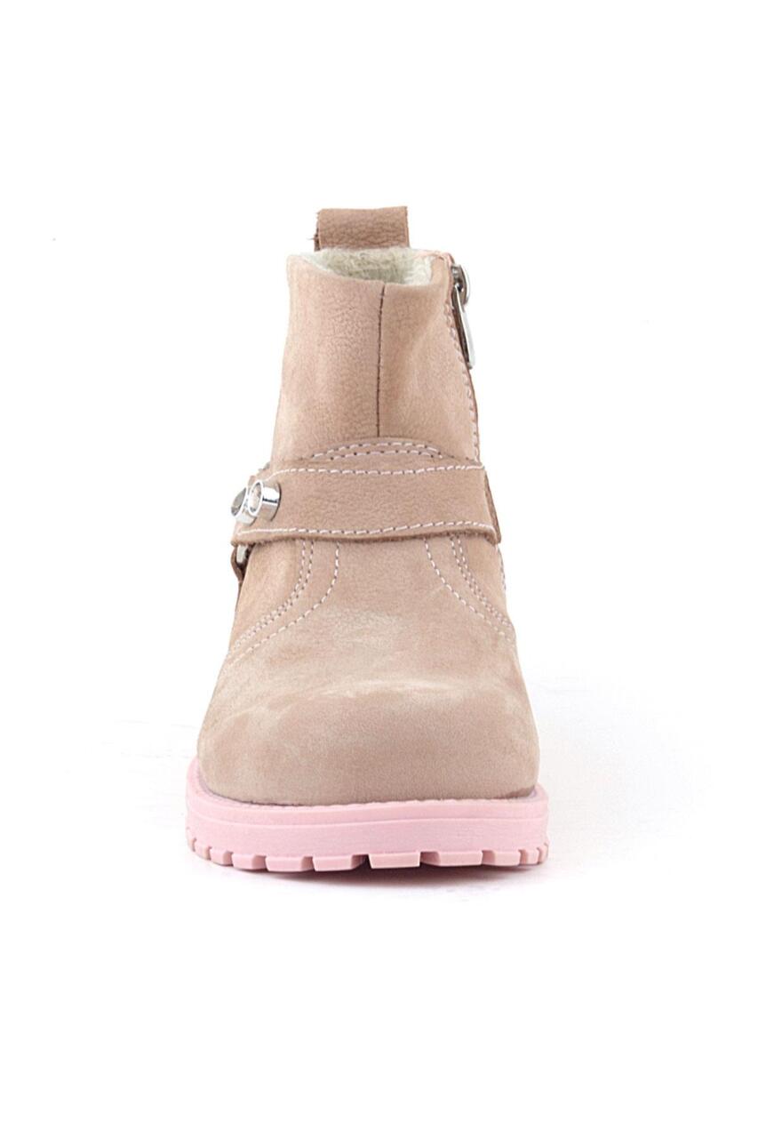 حذاء راكر بلاس تشيرون من الجلد الطبيعي الوردي بسحاب للبنات - 2