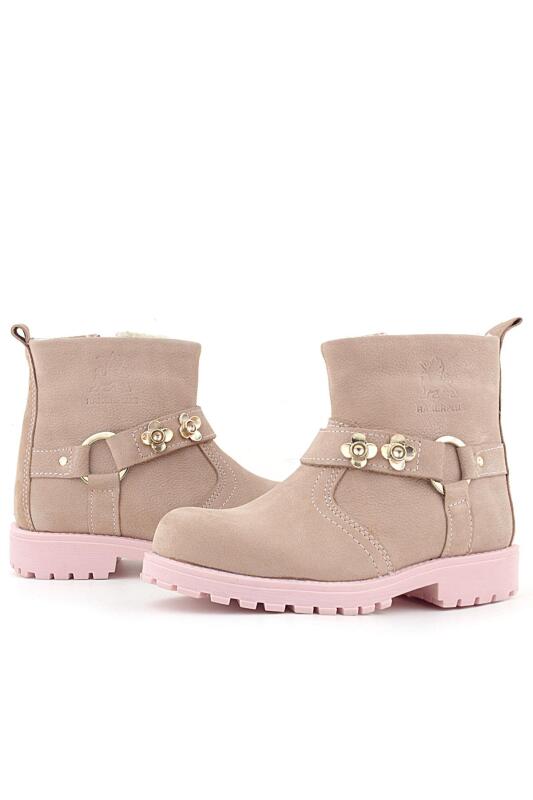 حذاء راكر بلاس تشيرون من الجلد الطبيعي الوردي بسحاب للفتيات الصغيرات - 6