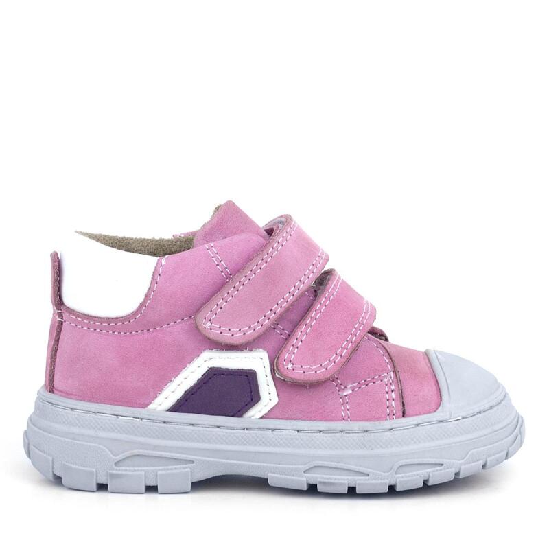 حذاء رياضي للأطفال من الجلد الطبيعي من راكر بلس تيلز بشريط فيلكرو وردي اللون - 2