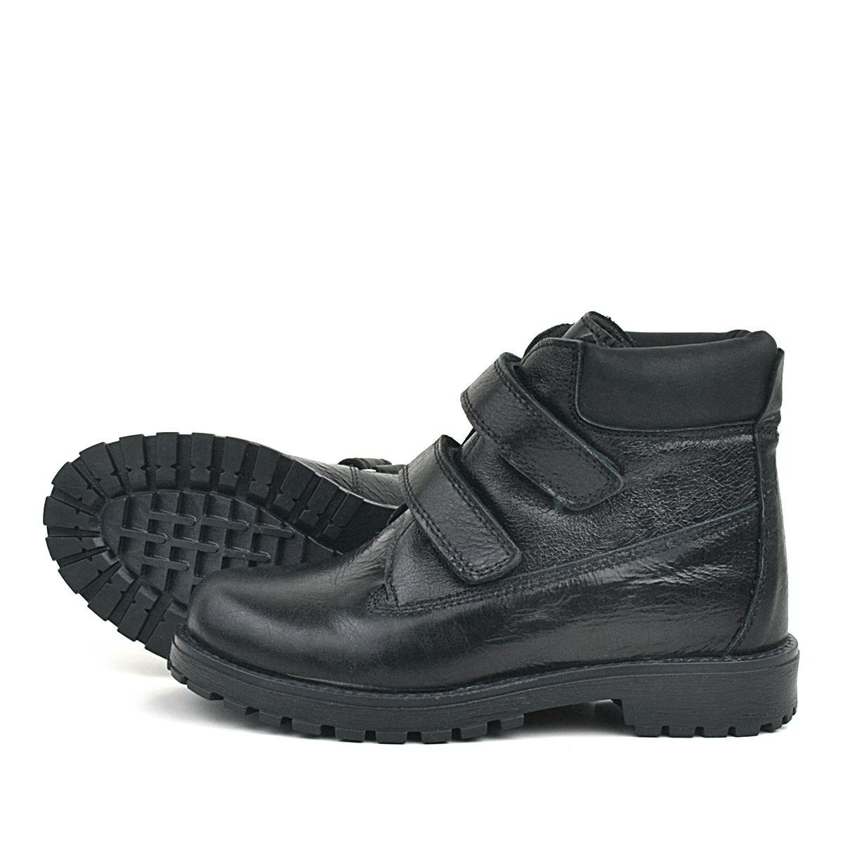 حذاء بناتي من الجلد الطبيعي من راكر بلاس نيسون، أسود لامع، مزود بشريط فيلكرو - 5