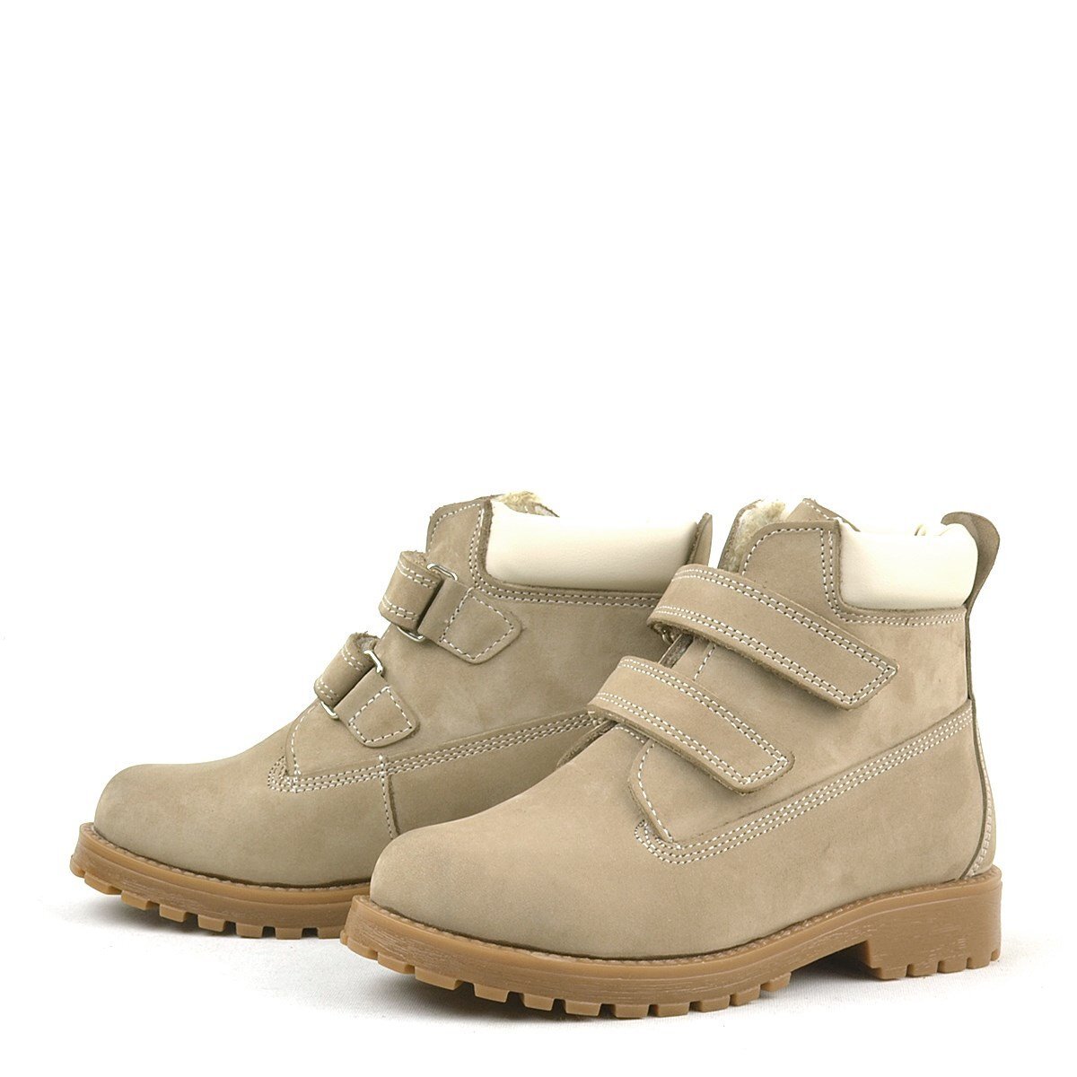 حذاء أطفال من جلد المنك الطبيعي من راكر بلاس نيسون مع شريط فيلكرو - 5