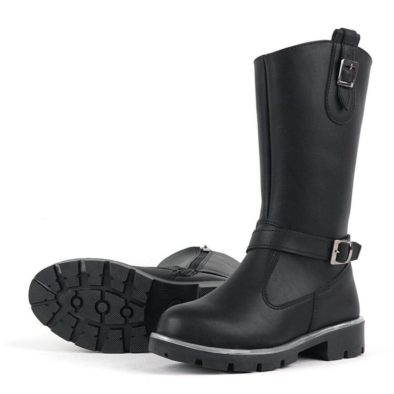 حذاء طويل أسود بسحاب للفتيات من راكر بلاس - 3