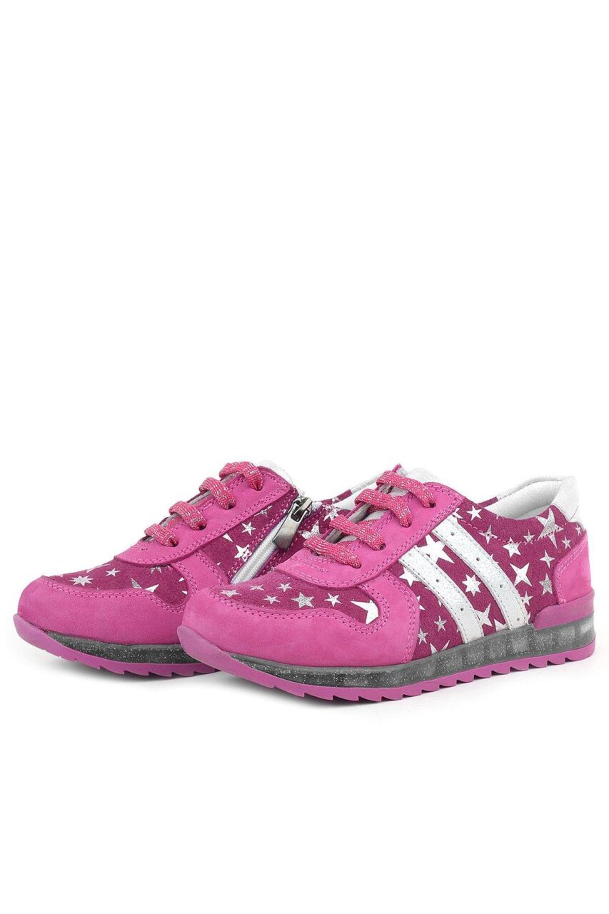 حذاء رياضي للبنات من الجلد الطبيعي بلون الفوشيا اللامع من راكر بلاس - 5