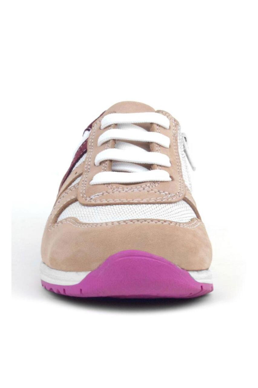 حذاء رياضي يومي للبنات من راكر بلاس مصنوع من الجلد الطبيعي ونعل وردي فوشيا - 3