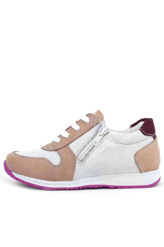 حذاء رياضي يومي للبنات من راكر بلاس مصنوع من الجلد الطبيعي ونعل وردي فوشيا - 4