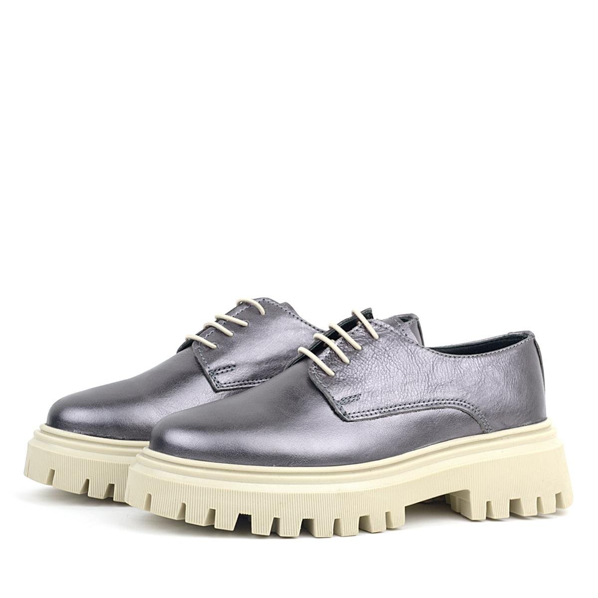 حذاء أوكسفورد كاجوال برباط من الجلد الطبيعي من راكر بلاس بلاتينيوم - 4