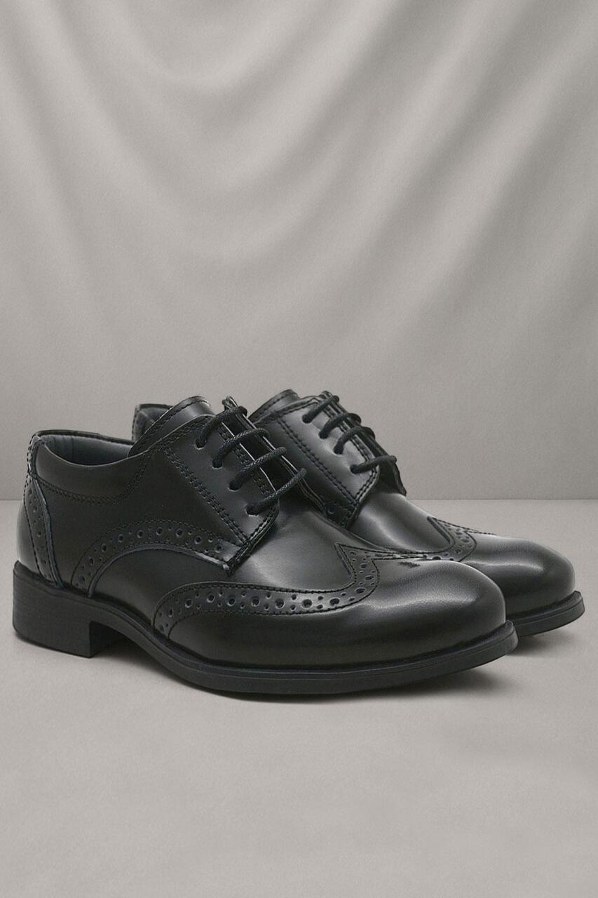 حذاء كلاسيكي للأولاد من راكر بلاس تيتان مصنوع من الجلد الطبيعي باللون الأسود اللامع - 1