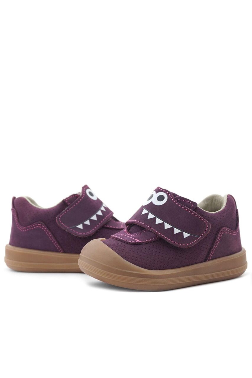 حذاء أطفال راكر بلاس دينو من الجلد الطبيعي باللون البني الأرجواني عالي الرقبة - 8