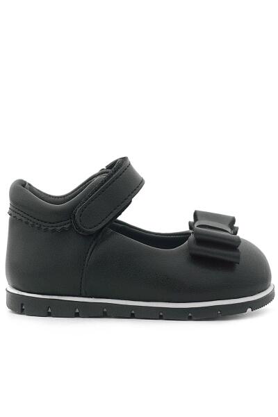 حذاء باليرينا للبنات الصغار من راكر بلاس، أسود غير لامع، مع فيونكة - 3