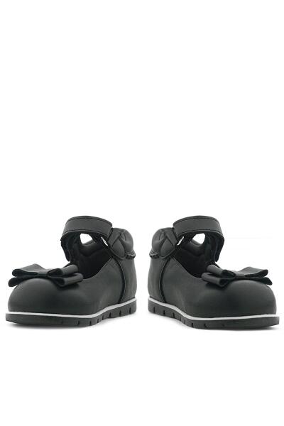 حذاء باليرينا للبنات الصغار من راكر بلاس، أسود غير لامع، مع فيونكة - 9