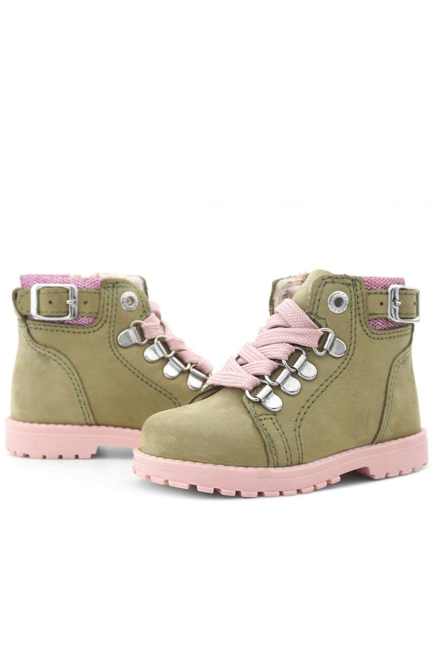 حذاء شتوي لامع من جلد طبيعي للبنات من راكر بلاس غريفون، لون أخضر، مزود بسحاب - 8