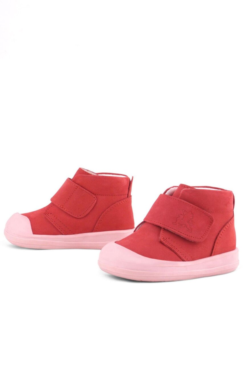 حذاء Yoohoo من الجلد الطبيعي بنقشة زهرة الرمان الوردية للفتيات الصغيرات من Rakerplus - 5