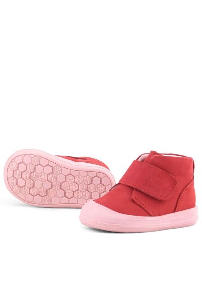 حذاء Yoohoo من الجلد الطبيعي بنقشة زهرة الرمان الوردية للفتيات الصغيرات من Rakerplus - 6