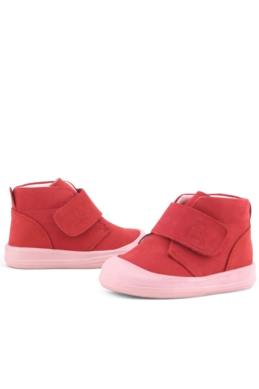 حذاء Yoohoo من الجلد الطبيعي بنقشة زهرة الرمان الوردية للفتيات الصغيرات من Rakerplus - 7