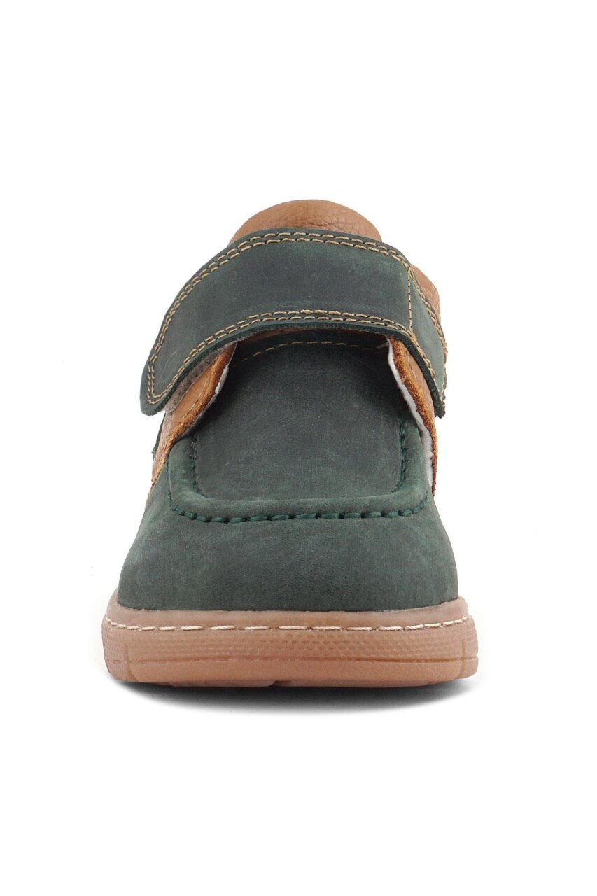 حذاء أطفال من الجلد الطبيعي من راكر بلاس، أخضر وبني، مزود بشريط فيلكرو - 17