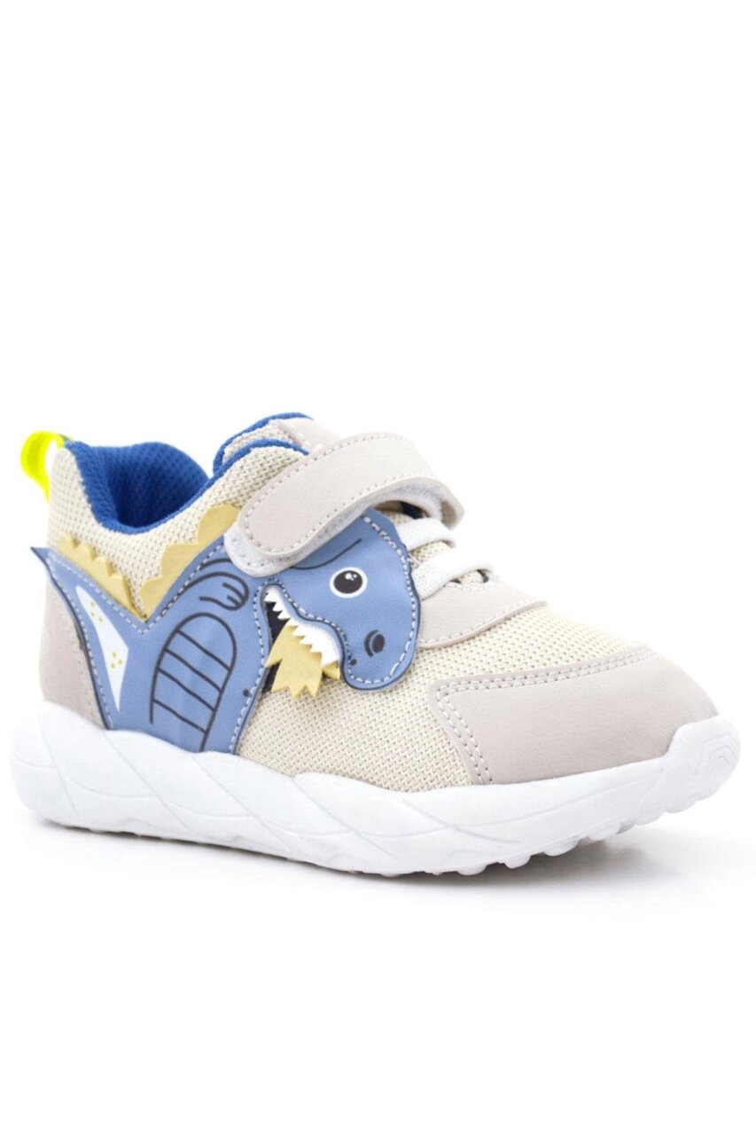 Rakerplus Barefoot Krem Dinazorlu Cırtlı Lastikli Çocuk Spor Ayakkabı - 1