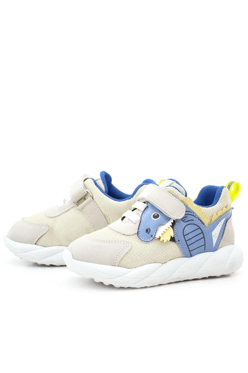 Rakerplus Barefoot Krem Dinazorlu Cırtlı Lastikli Çocuk Spor Ayakkabı - 6