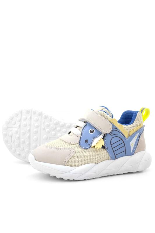 Rakerplus Barefoot Krem Dinazorlu Cırtlı Lastikli Çocuk Spor Ayakkabı - 7
