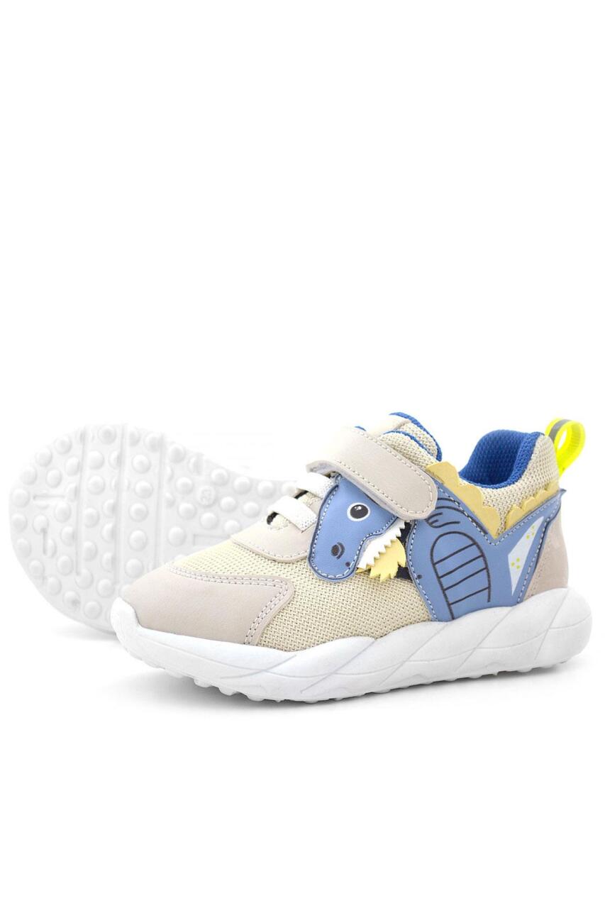 Rakerplus Barefoot Krem Dinazorlu Cırtlı Lastikli Çocuk Spor Ayakkabı - 7