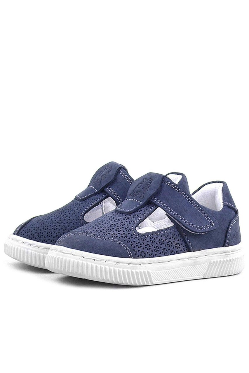 Rakerplus Bheem Hakiki Deri Lacivert Nubuk Cırtlı Bebek Sneaker Sandalet - 3