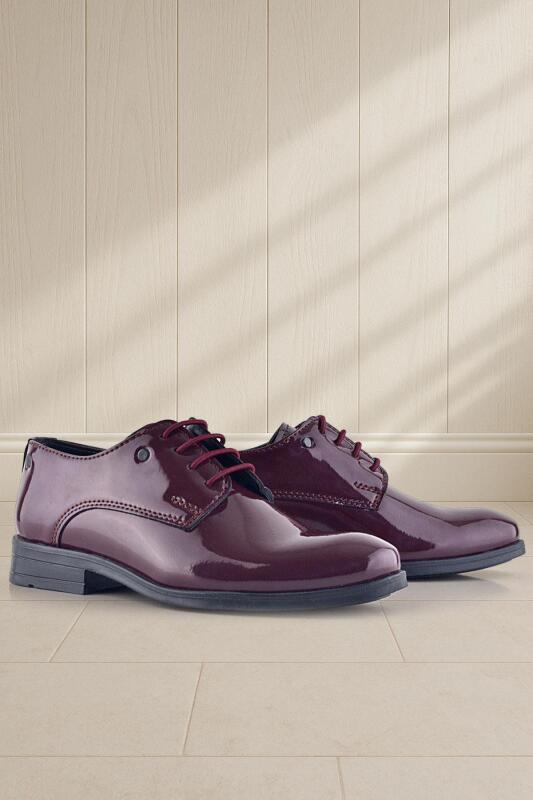 Rakerplus Bordo Rugan Bağcıklı Metal Detaylı Oxford Çocuk Klasik Ayakkabısı - 1