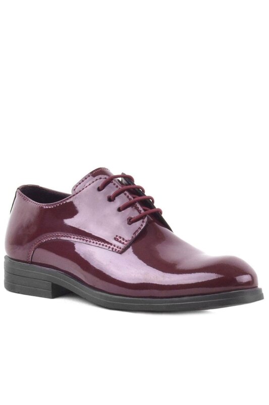 Rakerplus Bordo Rugan Bağcıklı Oxford Çocuk Okul Ayakkabısı - 1