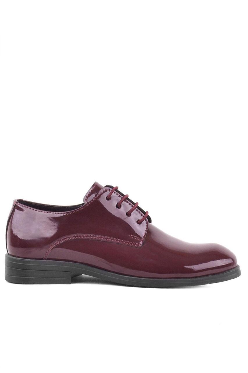 Rakerplus Bordo Rugan Bağcıklı Oxford Çocuk Okul Ayakkabısı - 2