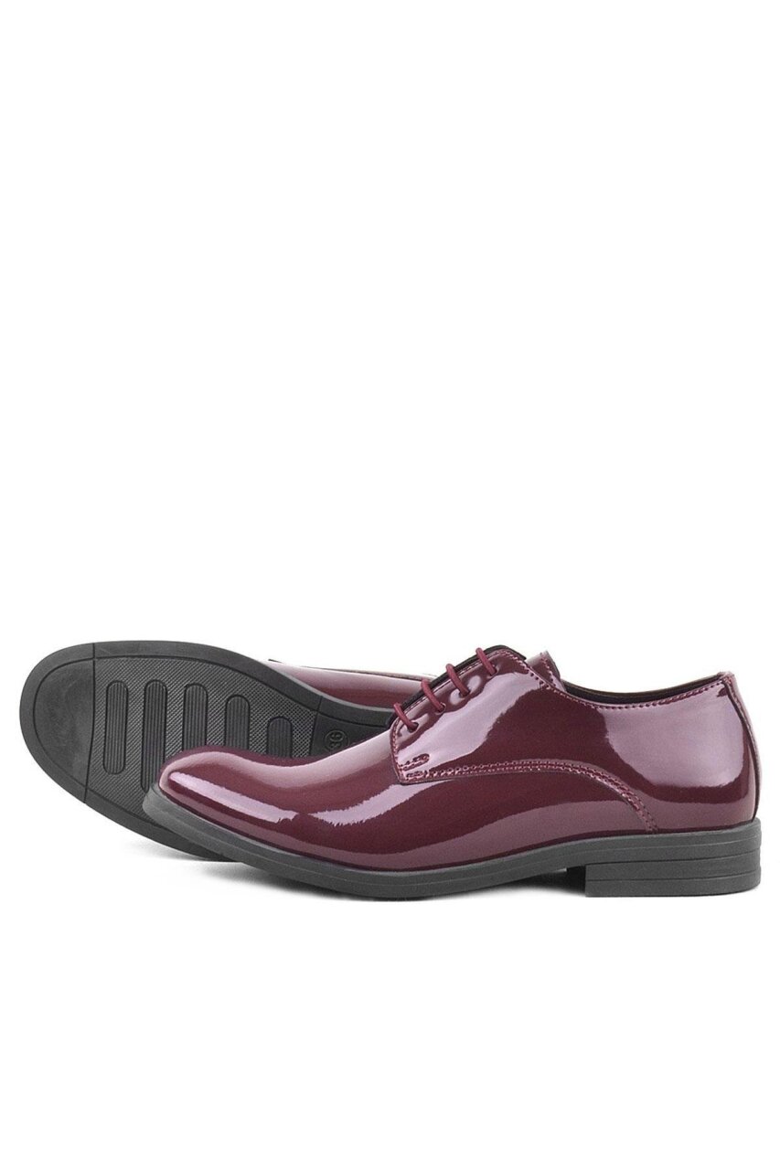 Rakerplus Bordo Rugan Bağcıklı Oxford Çocuk Okul Ayakkabısı - 5