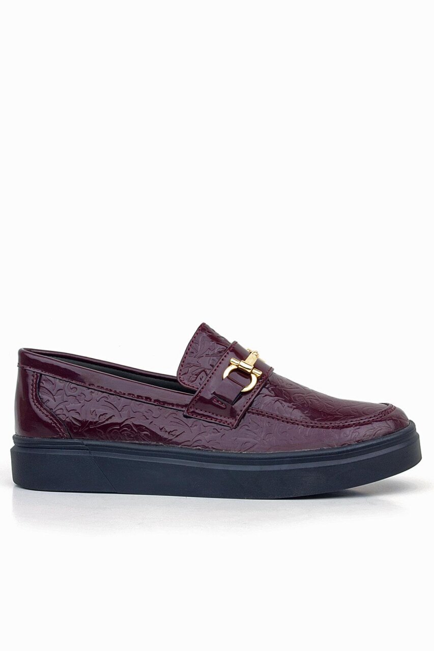 Rakerplus Bordo Tokalı Loafer Çocuk Klasik Ayakkabı - 3