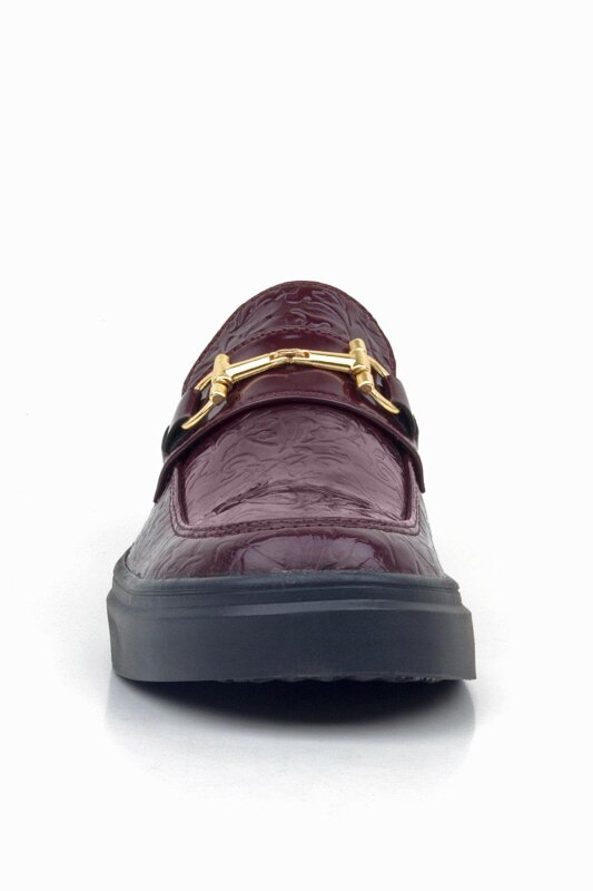 Rakerplus Bordo Tokalı Loafer Çocuk Klasik Ayakkabı - 4
