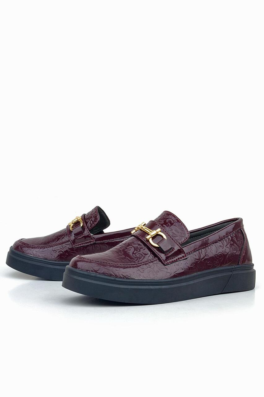 Rakerplus Bordo Tokalı Loafer Çocuk Klasik Ayakkabı - 5