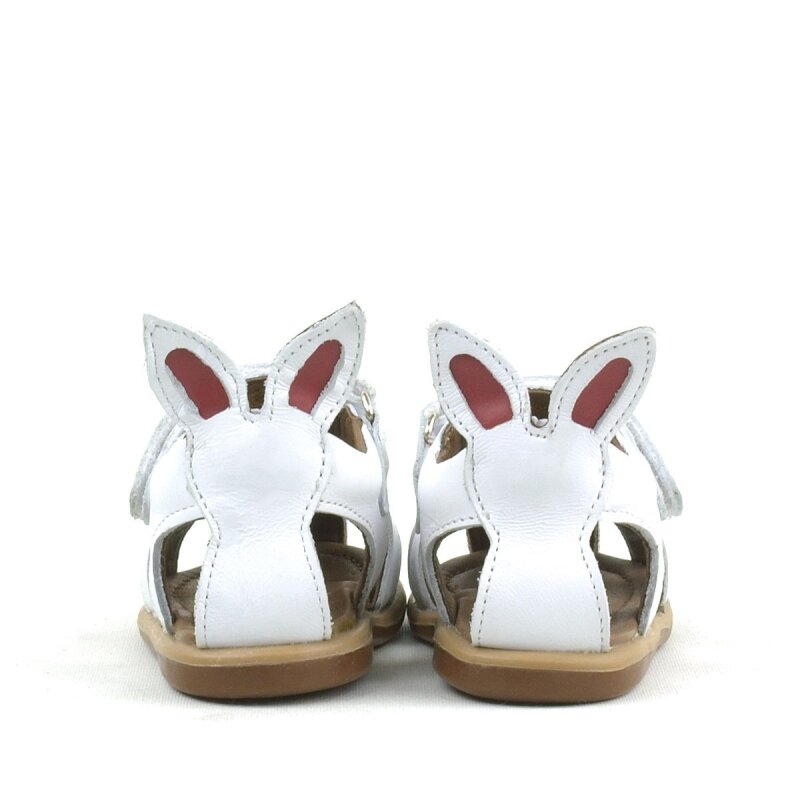 Rakerplus Bunny Hakiki Deri Beyaz Cırtlı Bebek Sandalet - 6