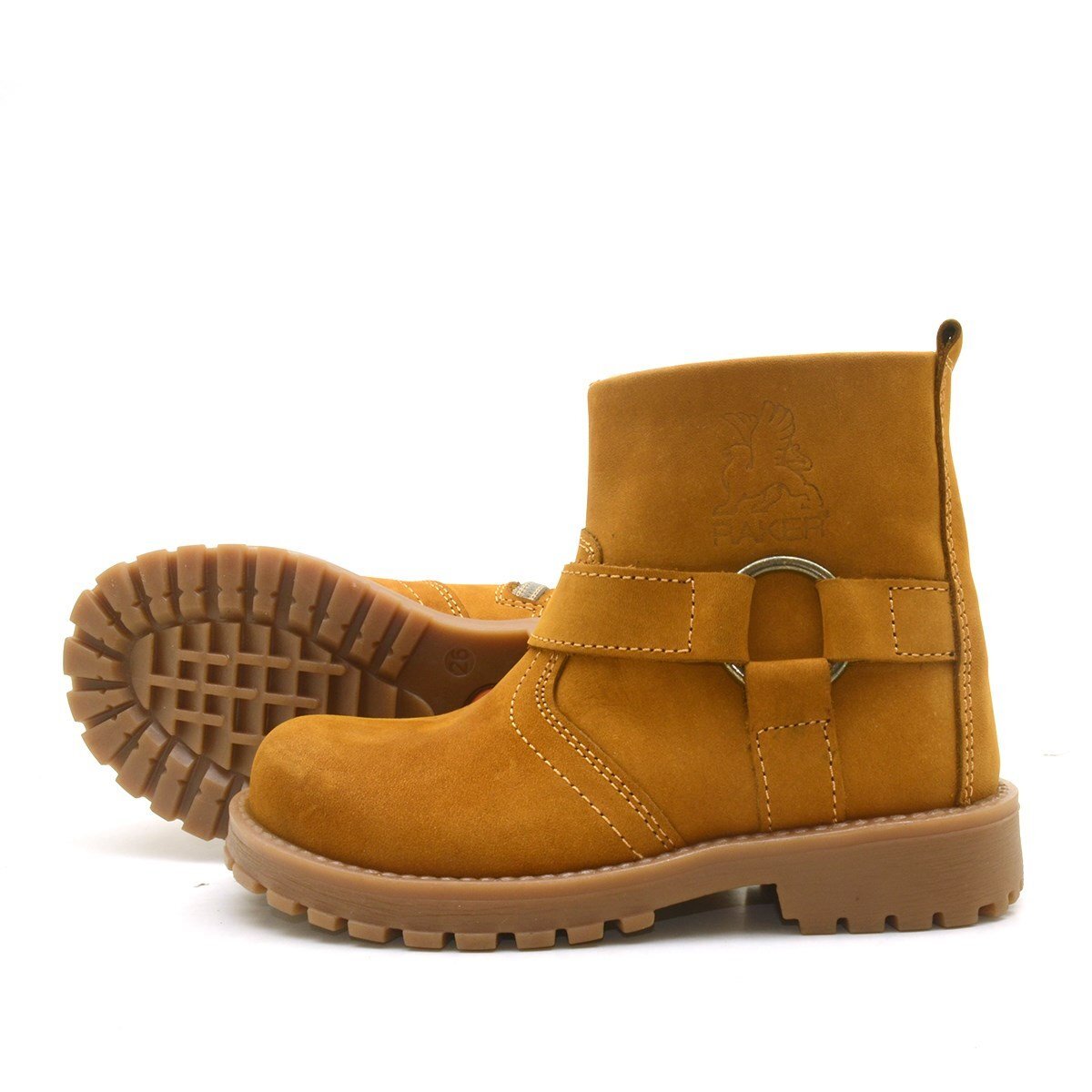 Rakerplus Chiron Hakiki Deri Sarı Fermuarlı Unisex Çocuk Çizme - 5