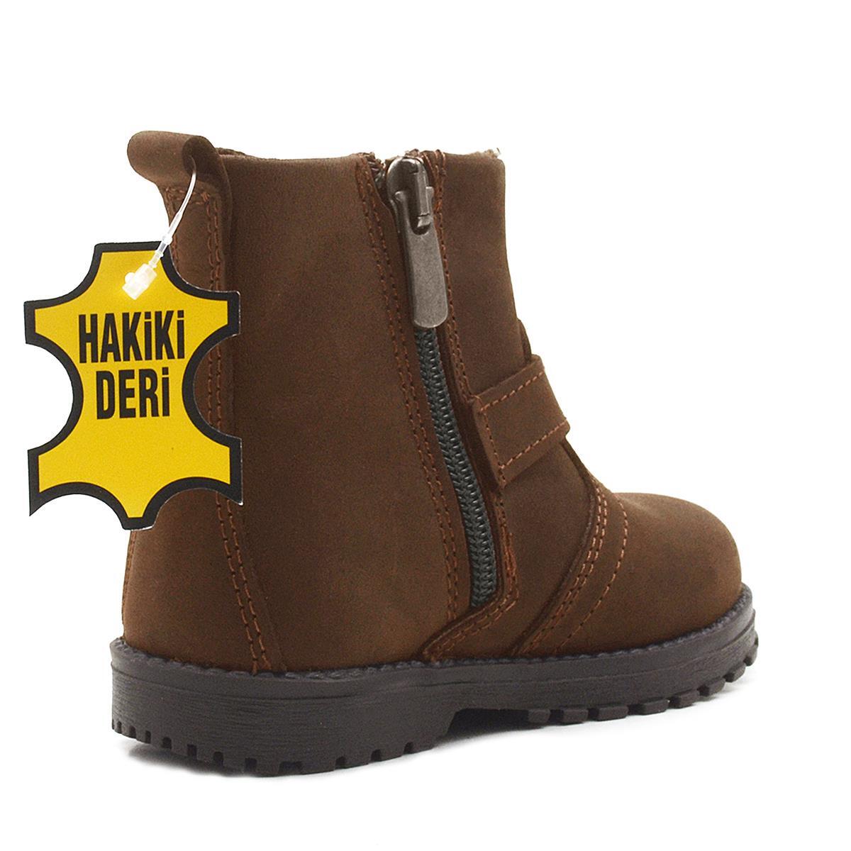 Rakerplus Chiron Hakiki Deri Tarçın Rengi Fermuarlı Bebek Çizme - 3