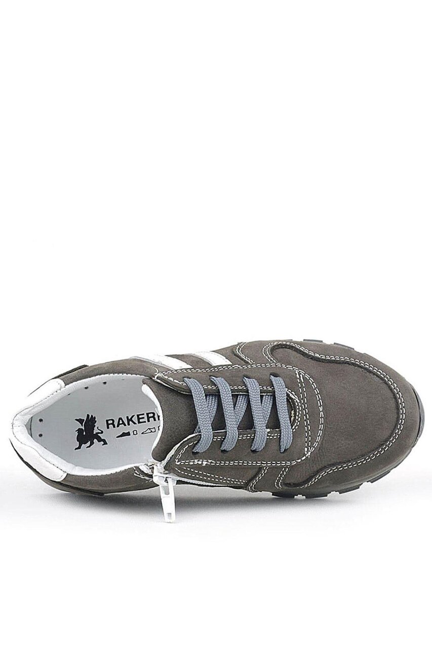 Rakerplus Deri Gri Fermuarlı Spor Ayakkabı Sneaker - 3