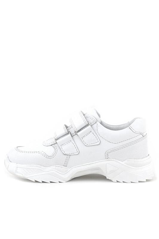 Rakerplus Hakiki Deri Beyaz Yüksek Tabanlı Kız Çocuk Sneakers Ayakkabı - 4
