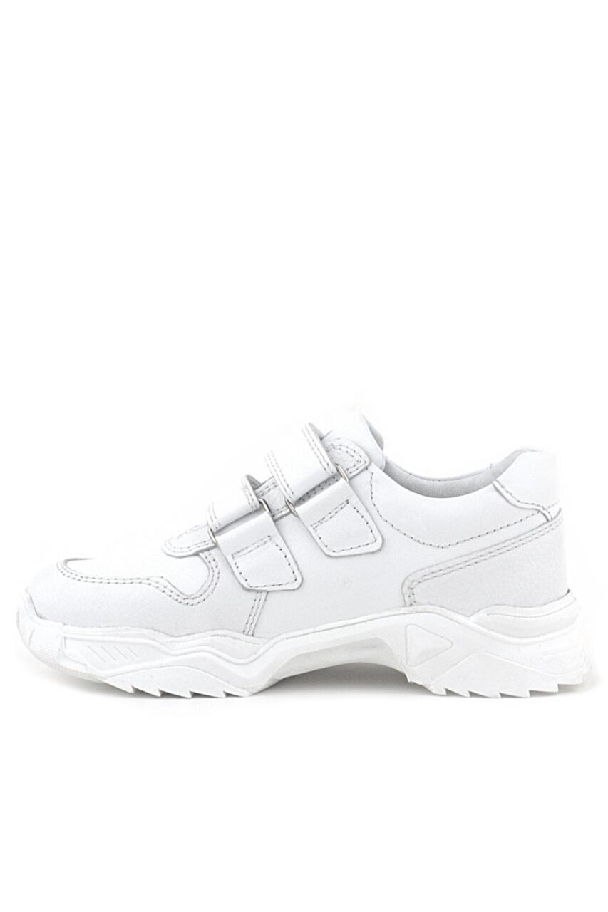 Rakerplus Hakiki Deri Beyaz Yüksek Tabanlı Kız Çocuk Sneakers Ayakkabı - 4
