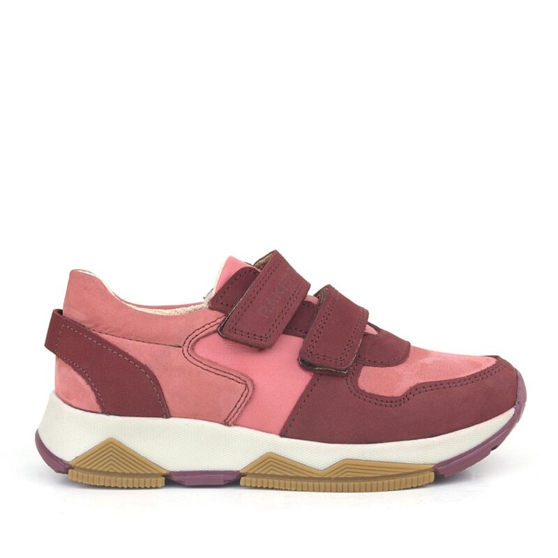Rakerplus Hakiki Deri Bordo Pembe Kız Çocuk Sneakers Spor Ayakkabı - 1