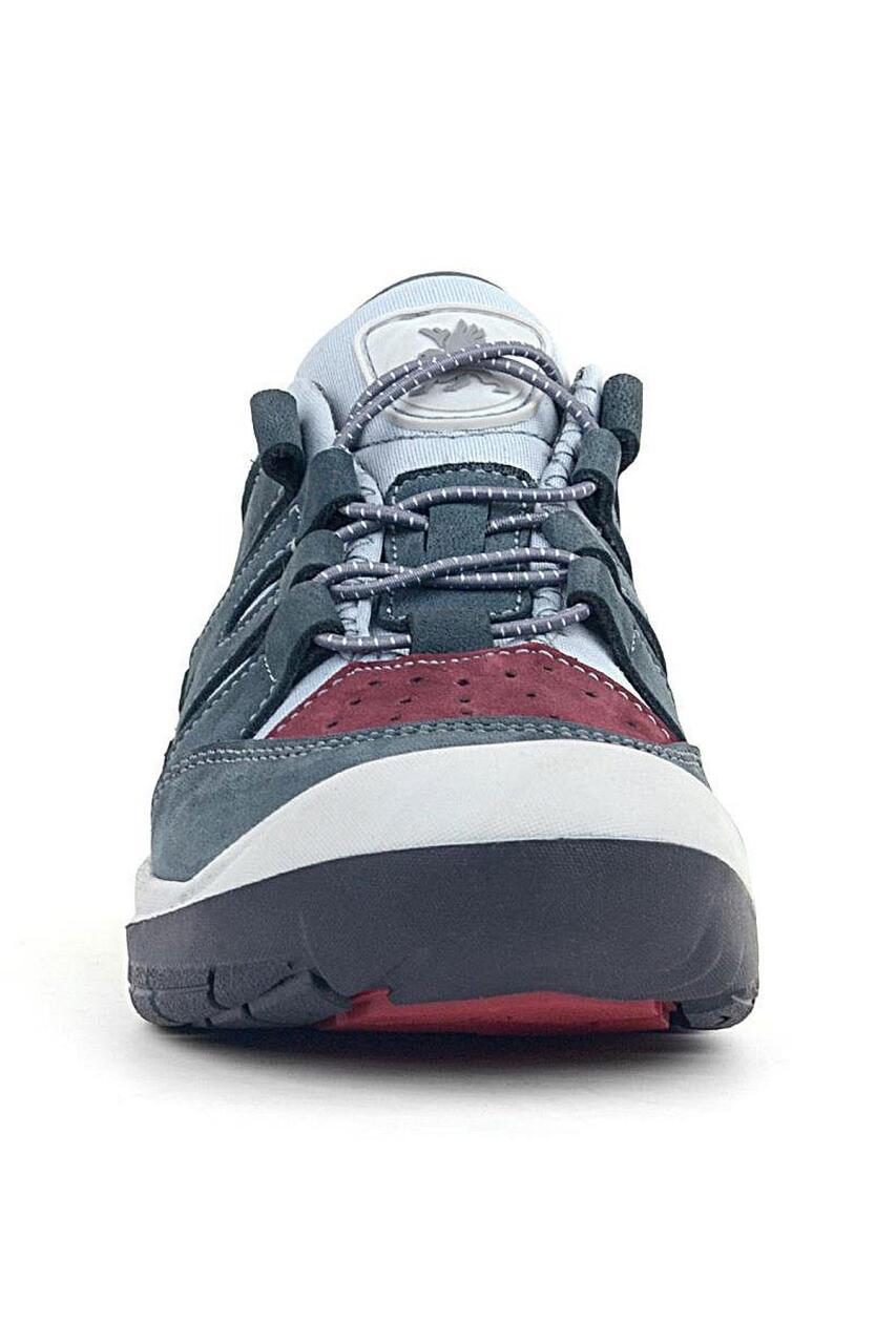 Rakerplus Hakiki Deri Gri Bordo Lastik Bağcıklı Çocuk Outdoor Ayakkabı - 4