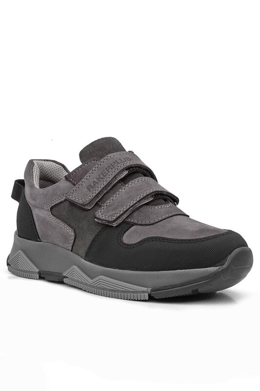 Rakerplus Hakiki Deri Gri Çocuk Sneakers Spor Ayakkabı - 2
