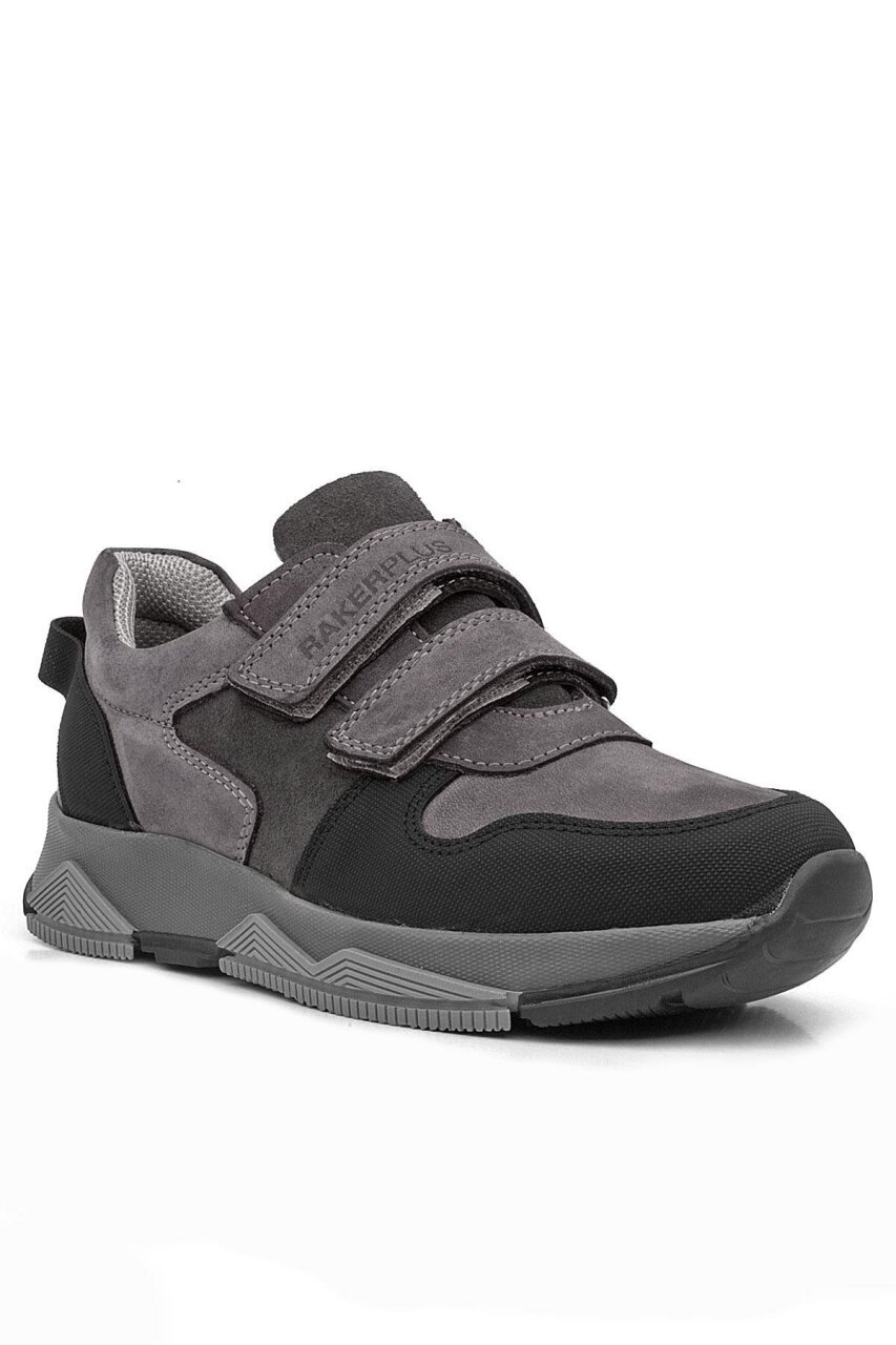 Rakerplus Hakiki Deri Gri Çocuk Sneakers Spor Ayakkabı - 2