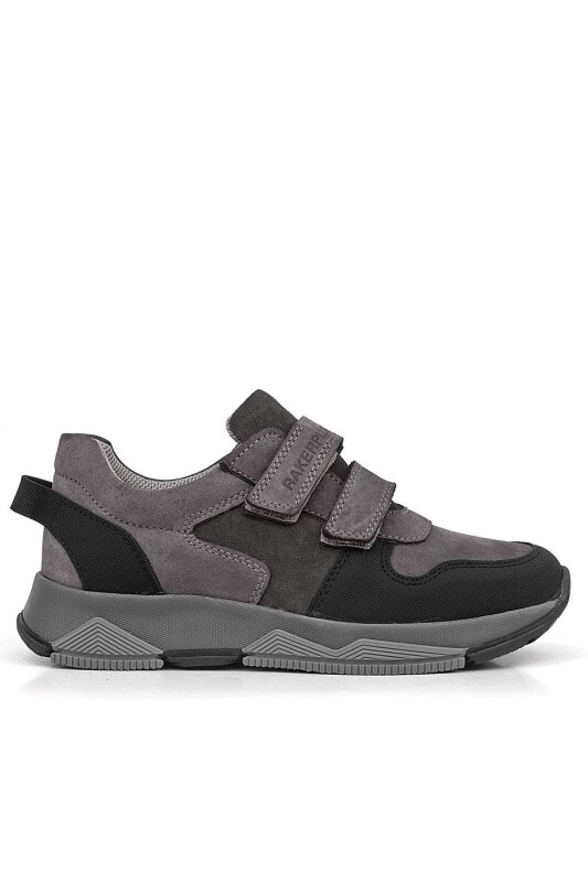Rakerplus Hakiki Deri Gri Çocuk Sneakers Spor Ayakkabı - 3