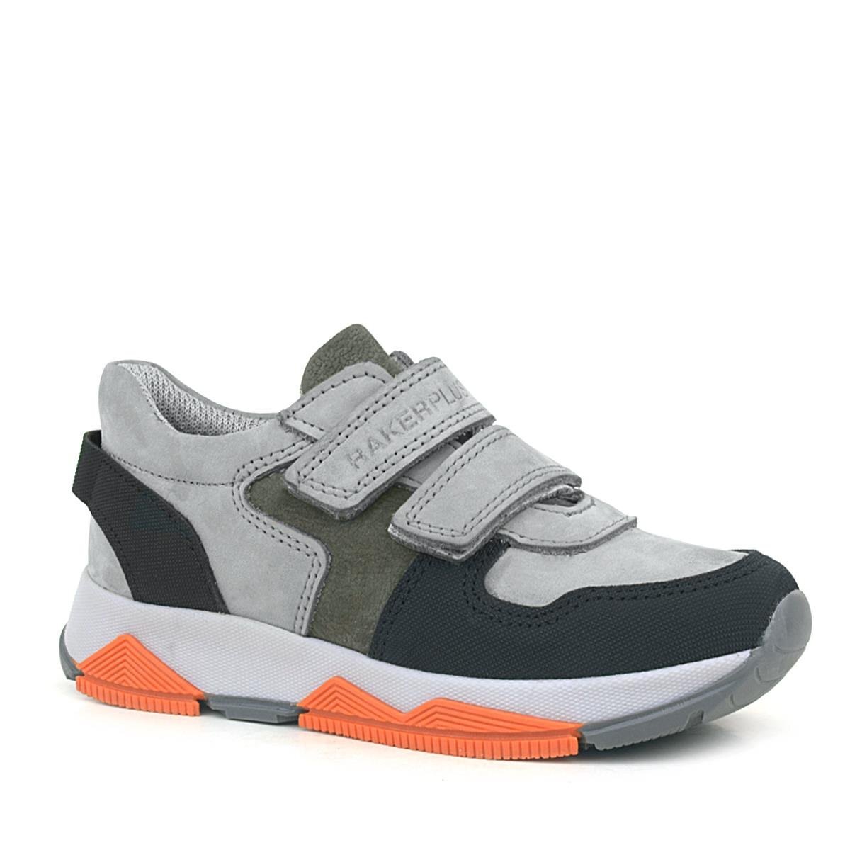 Rakerplus Hakiki Deri Gri Siyah Çocuk Sneakers Spor Ayakkabı - 1