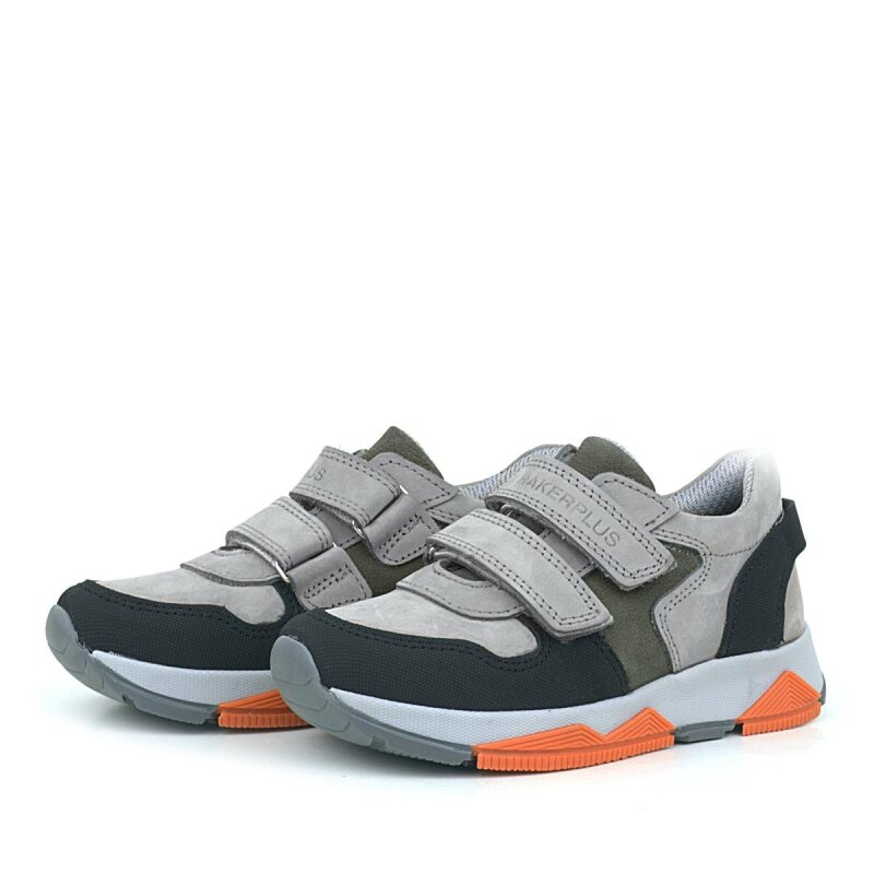 Rakerplus Hakiki Deri Gri Siyah Çocuk Sneakers Spor Ayakkabı - 4