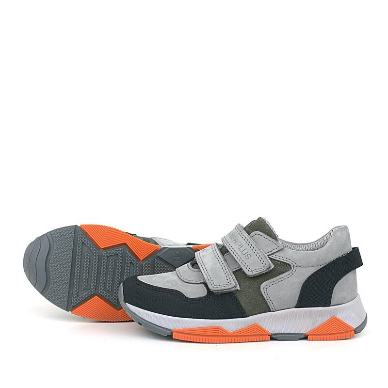 Rakerplus Hakiki Deri Gri Siyah Çocuk Sneakers Spor Ayakkabı - 5