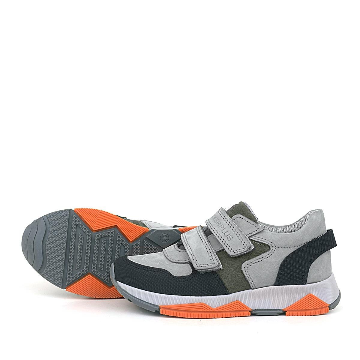 Rakerplus Hakiki Deri Gri Siyah Çocuk Sneakers Spor Ayakkabı - 5
