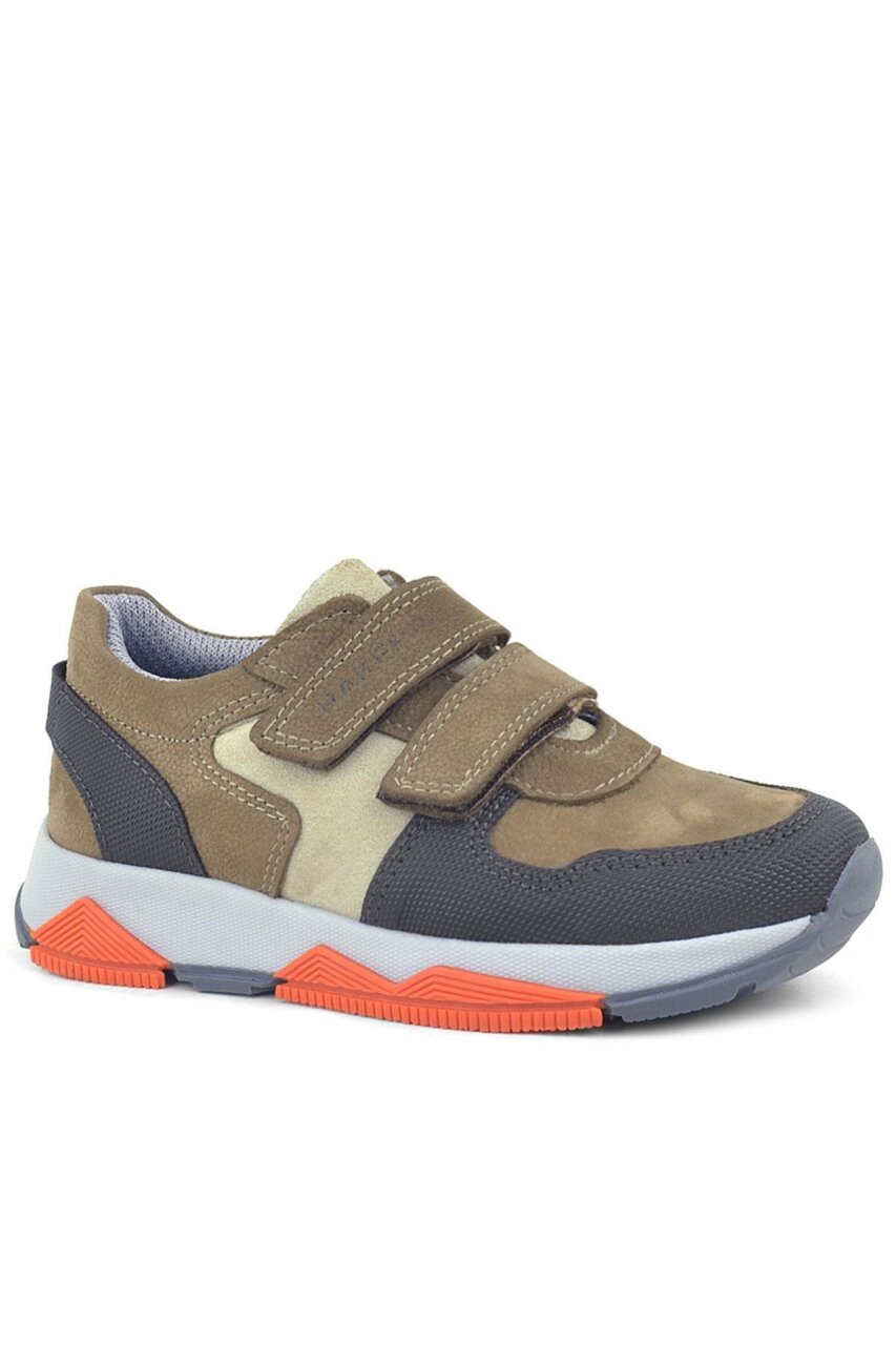 Rakerplus Hakiki Deri Kahverengi Çocuk Sneakers Spor Ayakkabı - 2